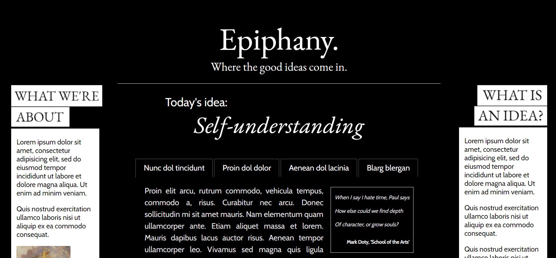 Epiphany, Educational Website Entry